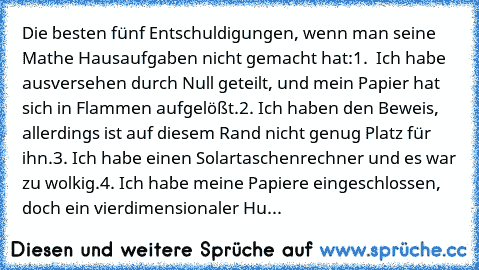 die besten entschuldigungen